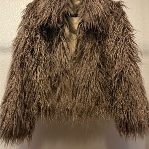 Brown Faux Fur Jacket